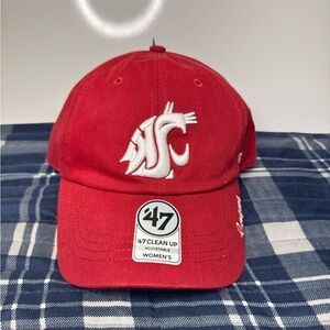 ‘47 Brand Clean Up Women’s Adjustable Hat Washington State Cougars Red NEW